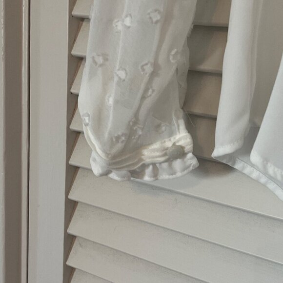 Anthropologie HD in Paris Josie Clipdot Blouse 4 white chiffon sleeves - Picture 5 of 10